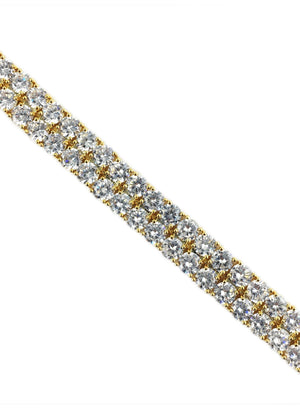 Bracelet - Double Stacked Diamond Tennis Bracelet X 18k Gold