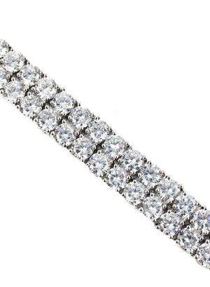 Bracelet - Double Stacked Diamond Tennis Bracelet X Stainless