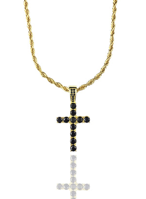 Necklace - Diamond Cross X BLΛCK/GOLD