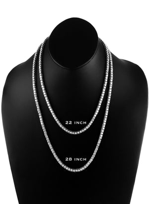 Necklace - Diamond Tennis Chains Set X White Gold