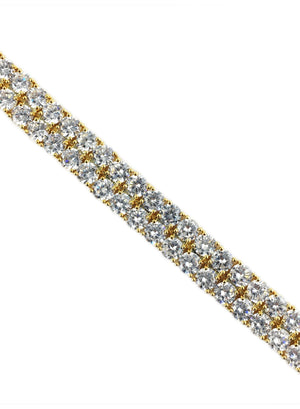 Necklace - Diamond Tennis X Cross Set - 18k Gold