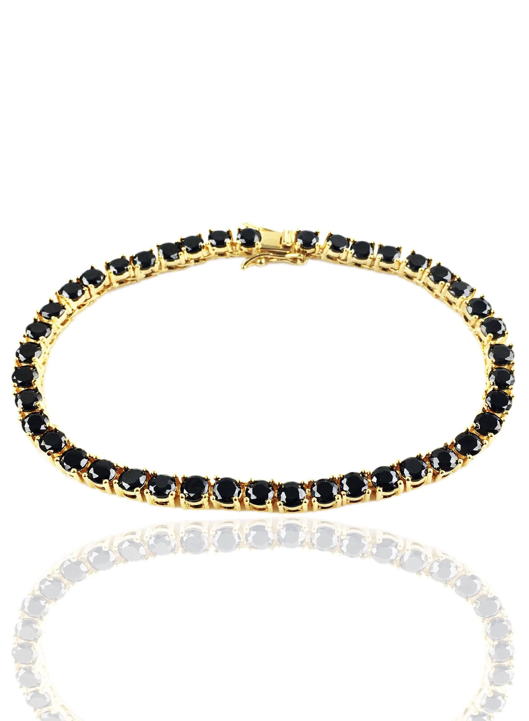 Bracelet - BLΛCK Diamond Tennis Bracelet X Gold