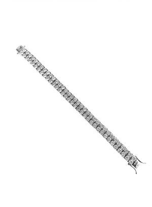 Bracelet - Double Stacked Diamond Tennis Bracelet X Stainless