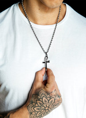 Necklace - Ankh X White Gold