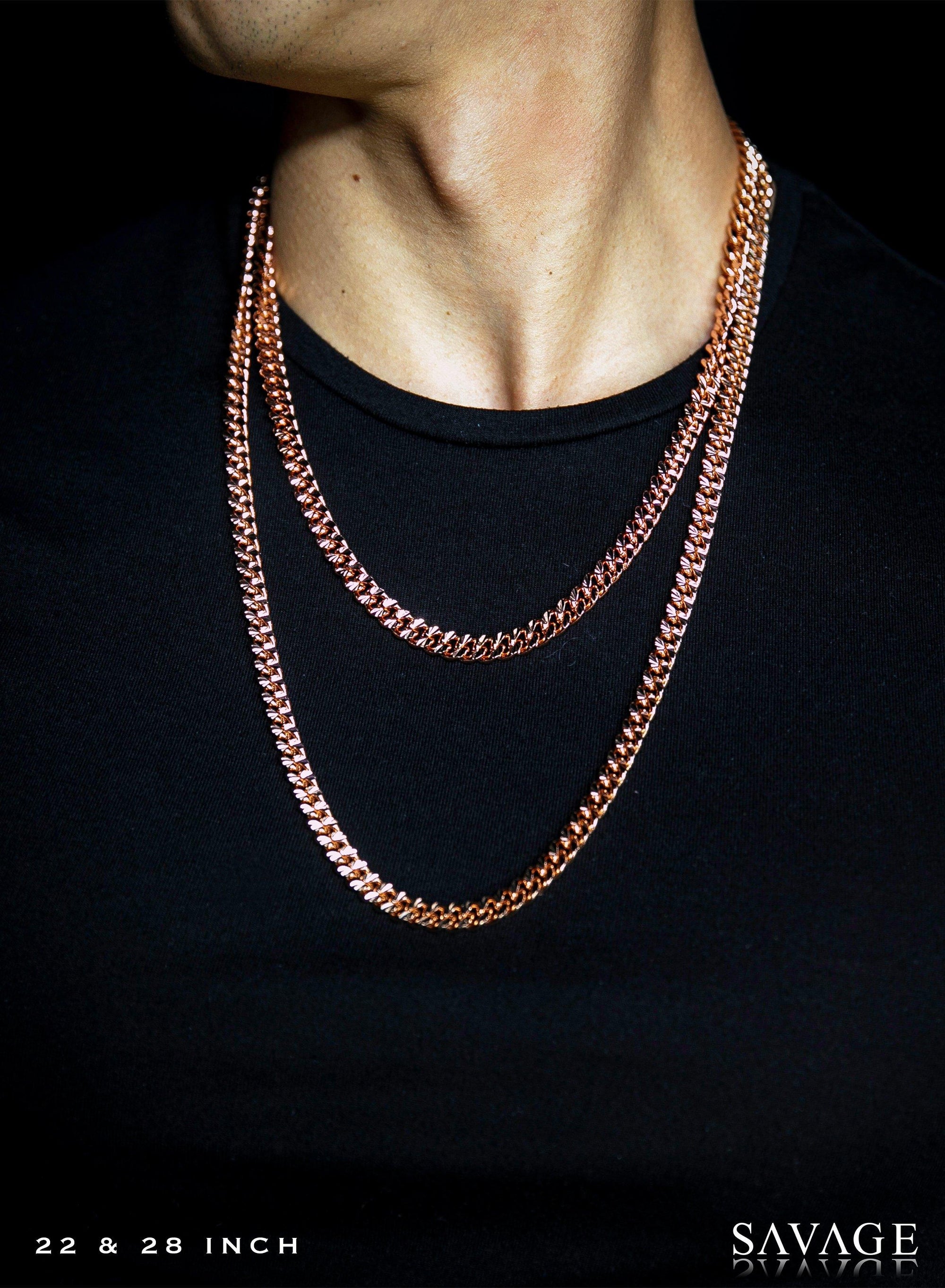 Necklace - Apache Chains Layered Set X 18k Rose Gold