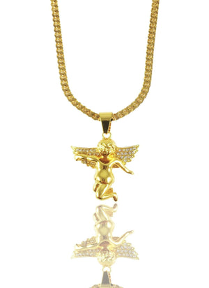 Necklace - Cherub Angel X 18k Gold