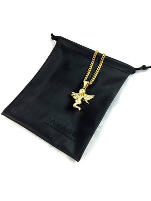 Necklace - Cherub Angel X 18k Gold