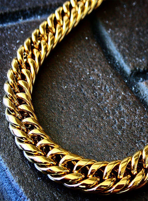 Necklace - Cuban Link Chain & Bracelet Set X Gold