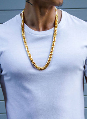 Necklace - Cuban Link Chain & Bracelet Set X Gold