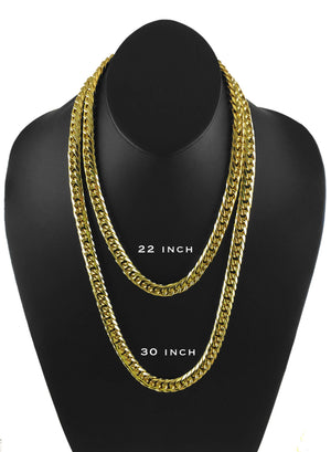 Necklace - Cuban Link Chain & Bracelet Set X Gold