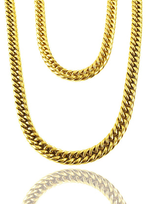 Necklace - Cuban Links Layered Set X 18k Gold