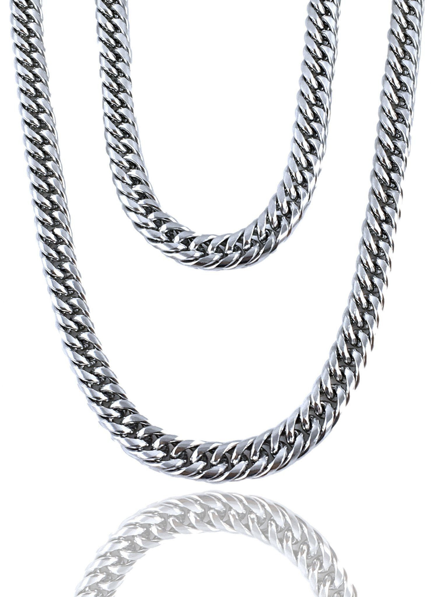 Necklace - Cuban Links Layered Set X Stainless Silver