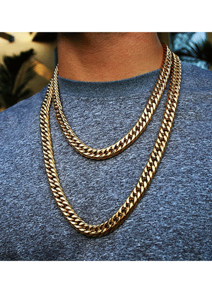 Necklace - Cuban Links Layered X 18k Gold