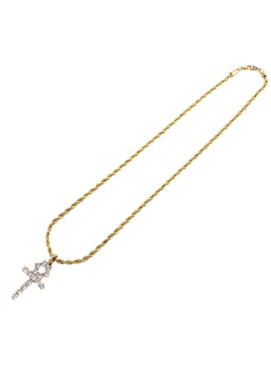 Necklace - Diamond Ankh X 18k Gold