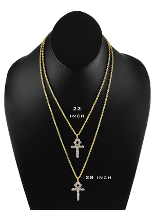 Necklace - Diamond Ankh X Gold