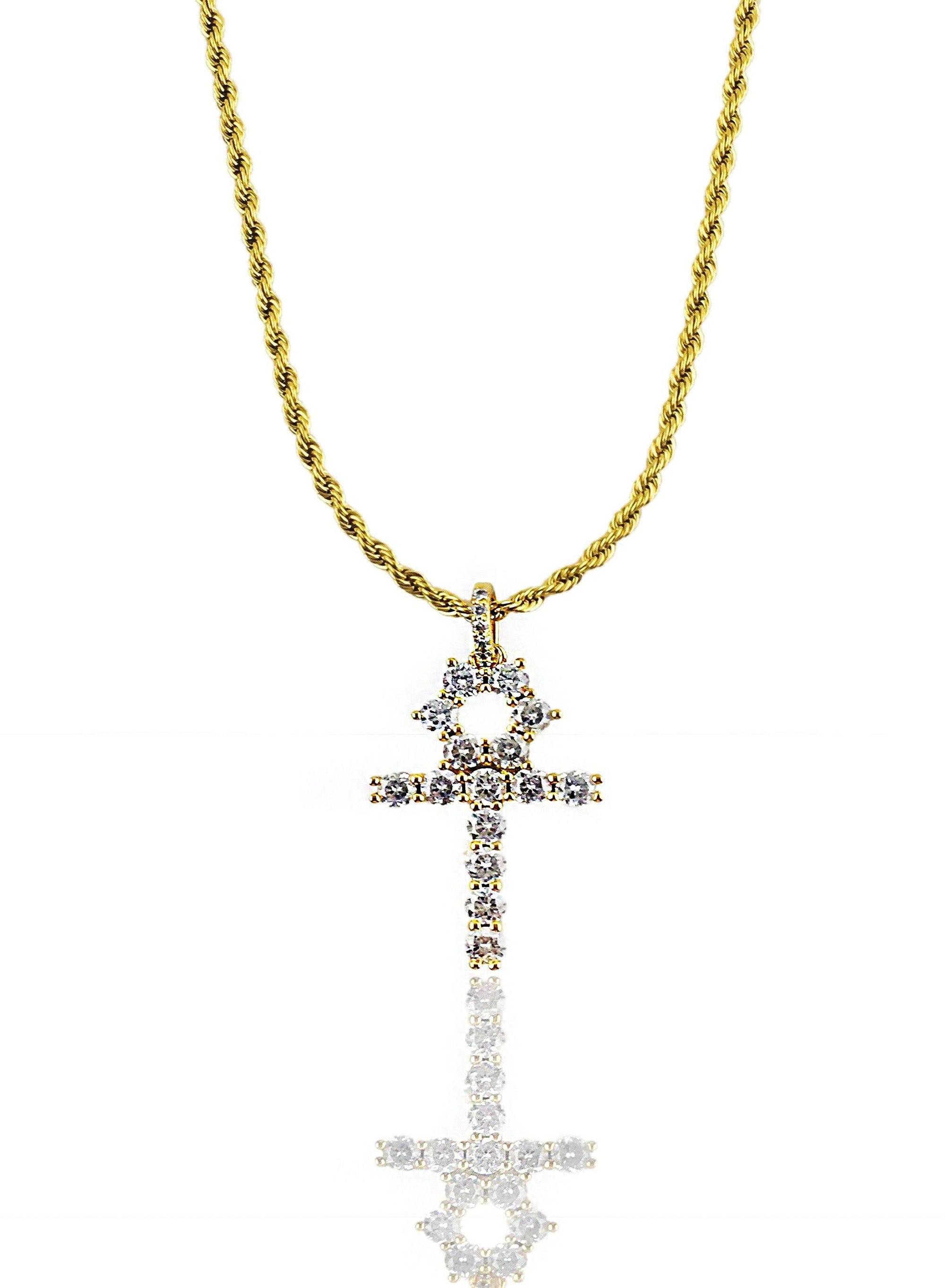 Necklace - Diamond Ankh X Gold