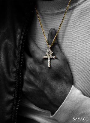 Necklace - Diamond Ankh X Gold