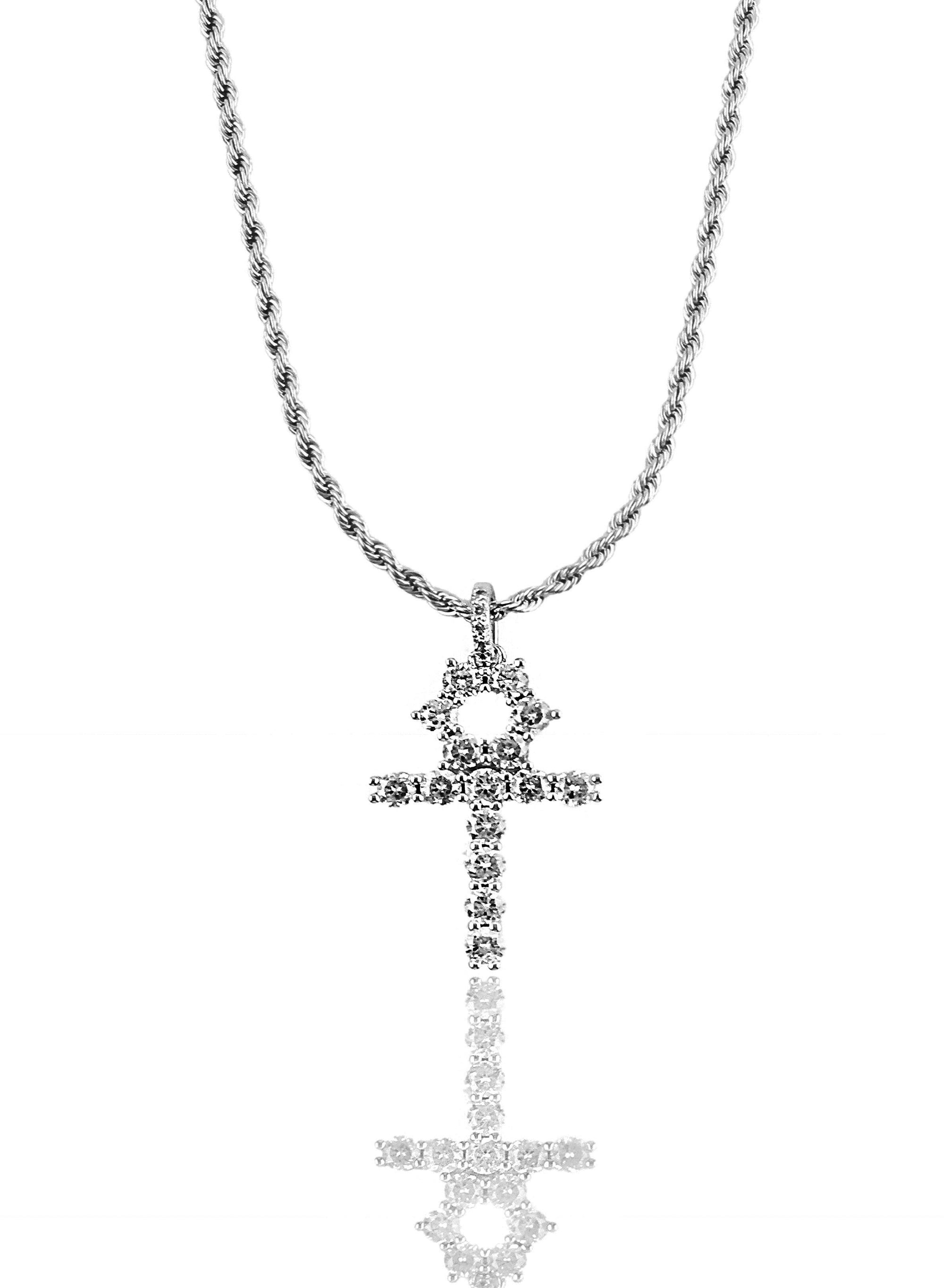 Necklace - Diamond Ankh X White Gold