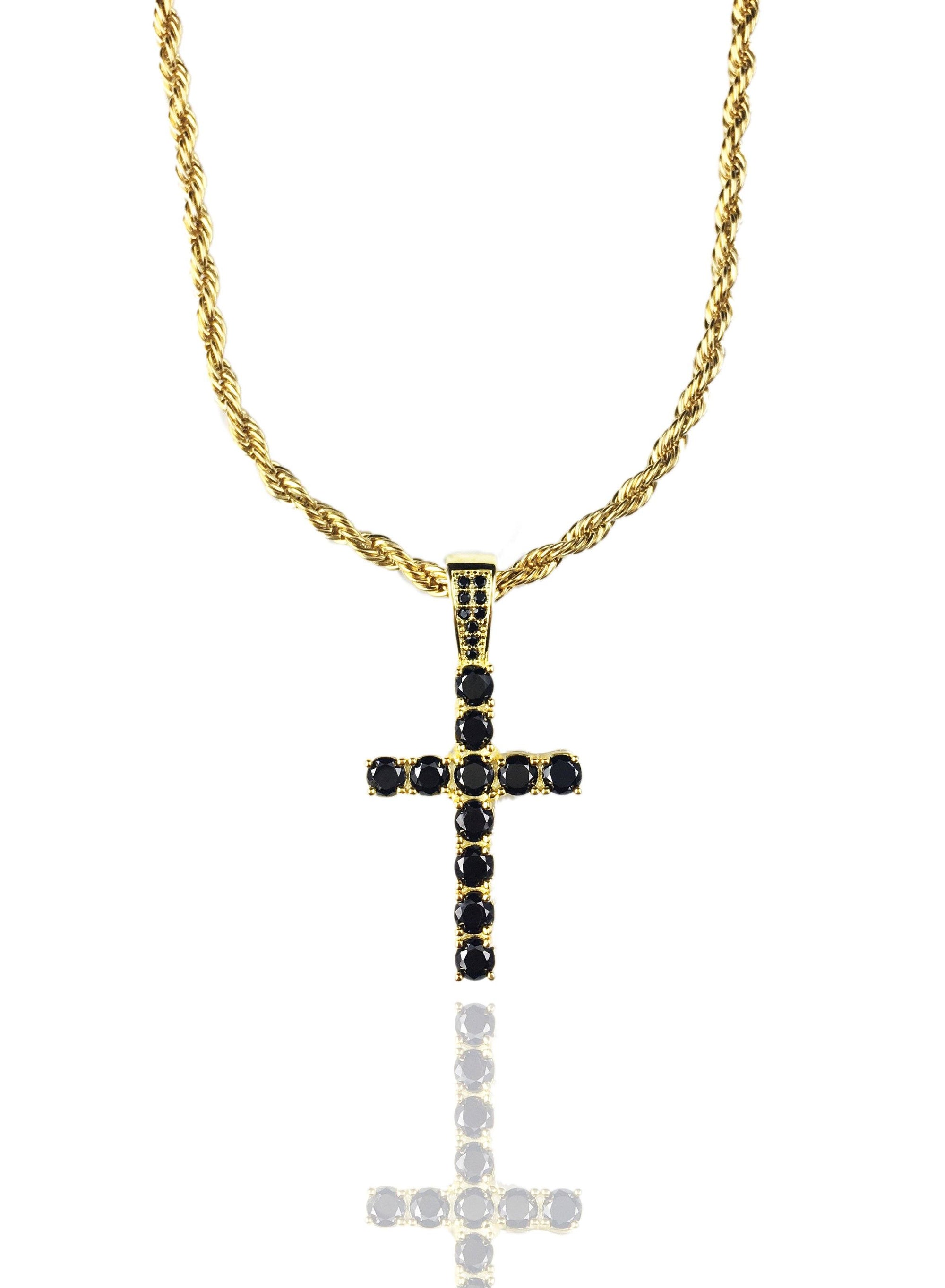 Necklace - Diamond Cross X BLΛCK/GOLD