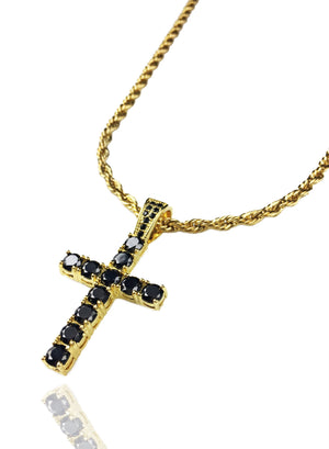 Necklace - Diamond Cross X BLΛCK/GOLD