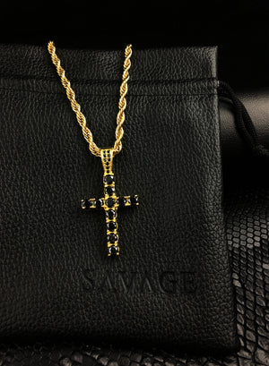 Necklace - Diamond Cross X BLΛCK/GOLD