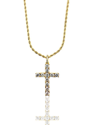 Necklace - Diamond Cross X Gold