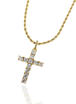 Necklace - Diamond Cross X Gold