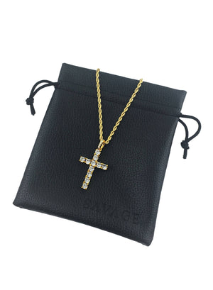 Necklace - Diamond Cross X Gold