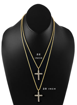 Necklace - Diamond Cross X Gold