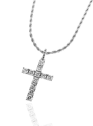 Necklace - Diamond Cross X White Gold