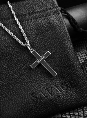 Necklace - Diamond Cross X White Gold