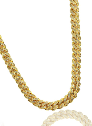 Necklace - Diamond Cuban Chain & Bracelet Set