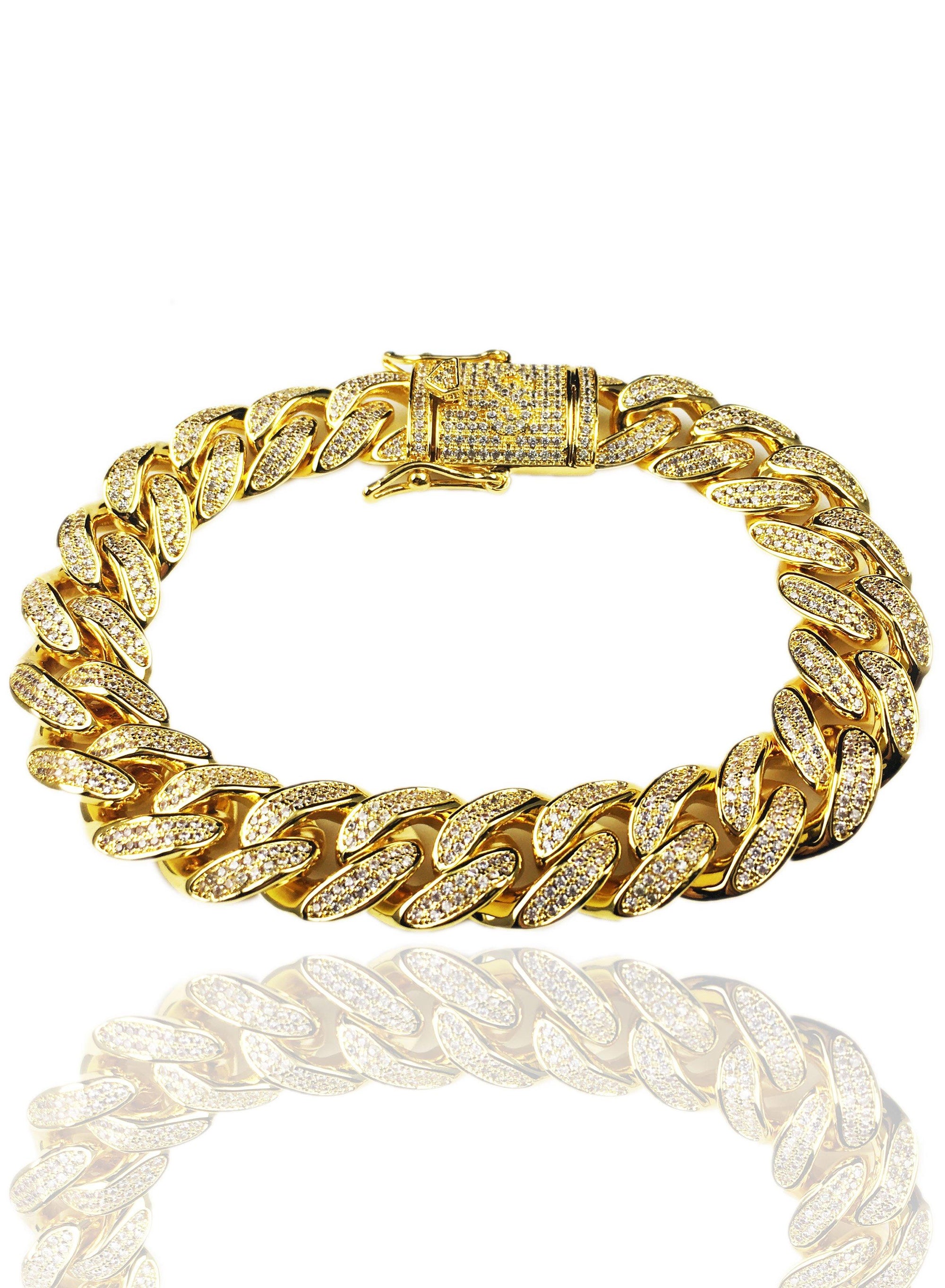 Necklace - Diamond Cuban Link Bracelet X Gold