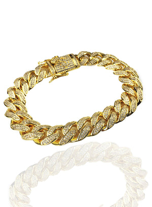 Necklace - Diamond Cuban Link Bracelet X Gold