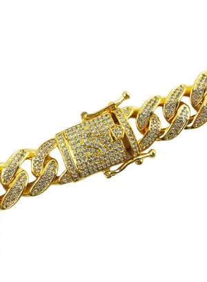 Necklace - Diamond Cuban Link Bracelet X Gold