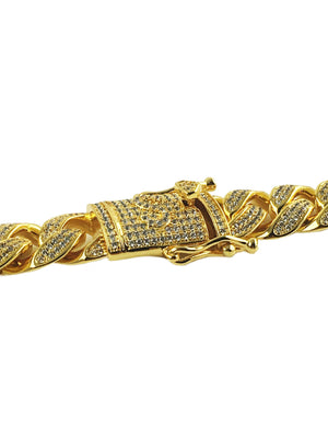 Necklace - Diamond Cuban Link Bracelet X Gold