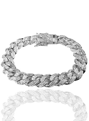 Necklace - Diamond Cuban Link Bracelet X White Gold