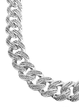 Necklace - Diamond Cuban Link Bracelet X White Gold