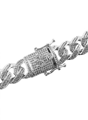 Necklace - Diamond Cuban Link Bracelet X White Gold