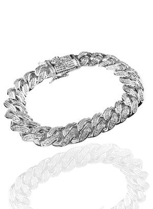 Necklace - Diamond Cuban Link Bracelet X White Gold