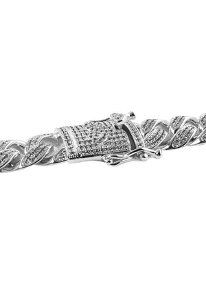 Necklace - Diamond Cuban Link Bracelet X White Gold