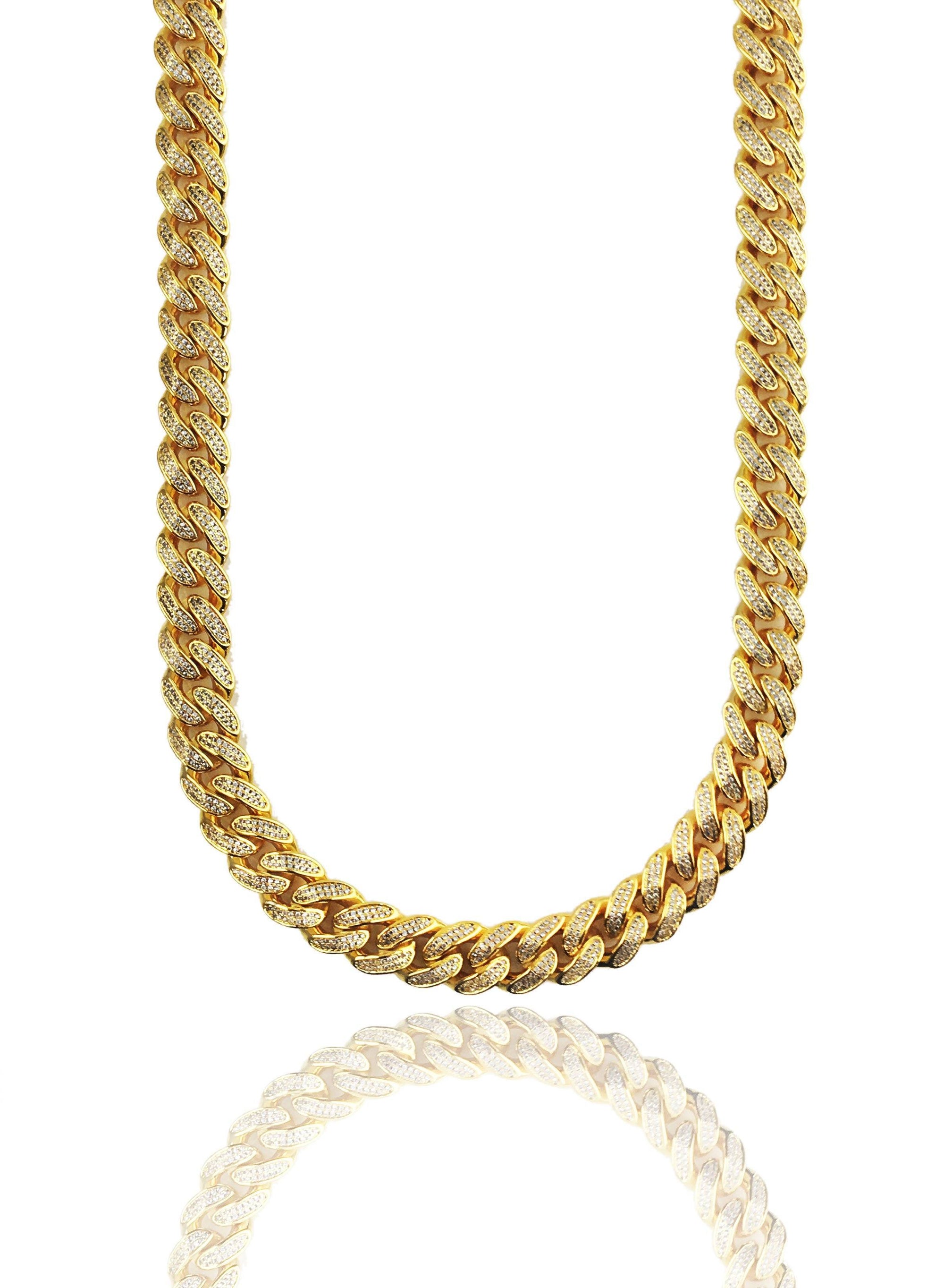 Necklace - Diamond Cuban Link Chain X 18k Gold