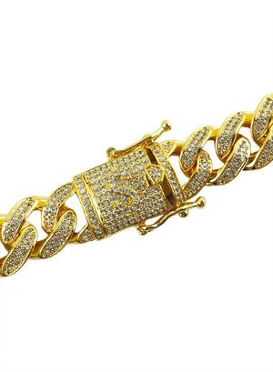 Necklace - Diamond Cuban Link Chain X 18k Gold