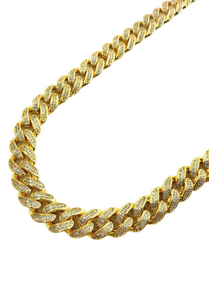 Necklace - Diamond Cuban Link Chain X 18k Gold