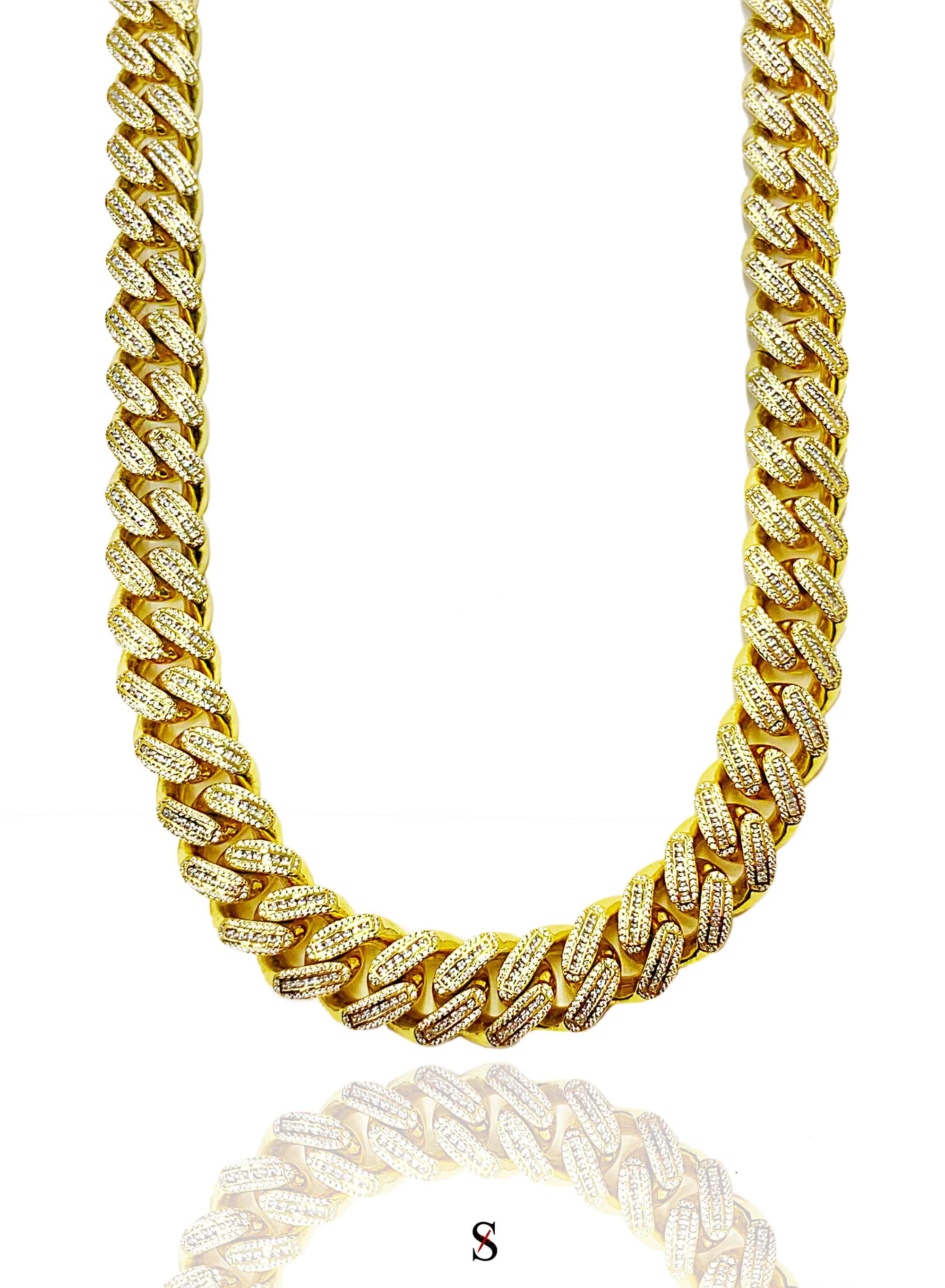 Diamond Cuban Link Chain x Gold (18mm)