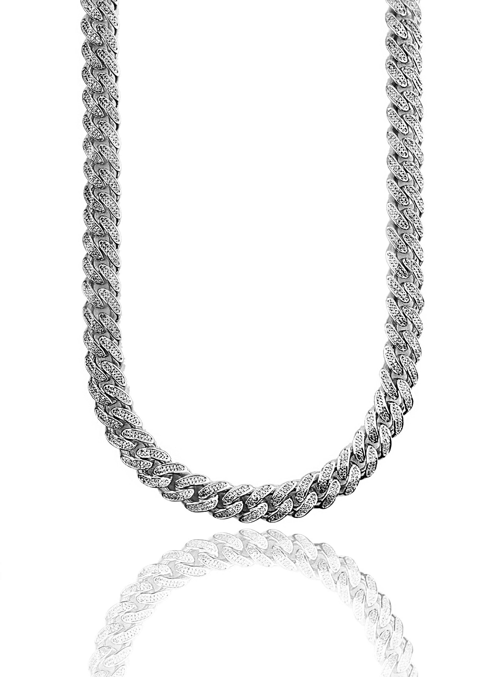 Necklace - Diamond Cuban Link Chain X White Gold