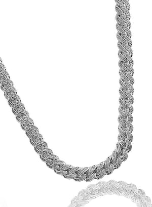 Necklace - Diamond Cuban Link Chain X White Gold