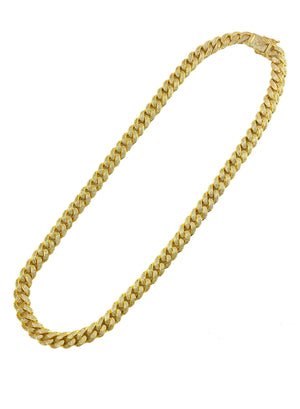 Necklace - Diamond Cuban Link X Cross | 18k Gold