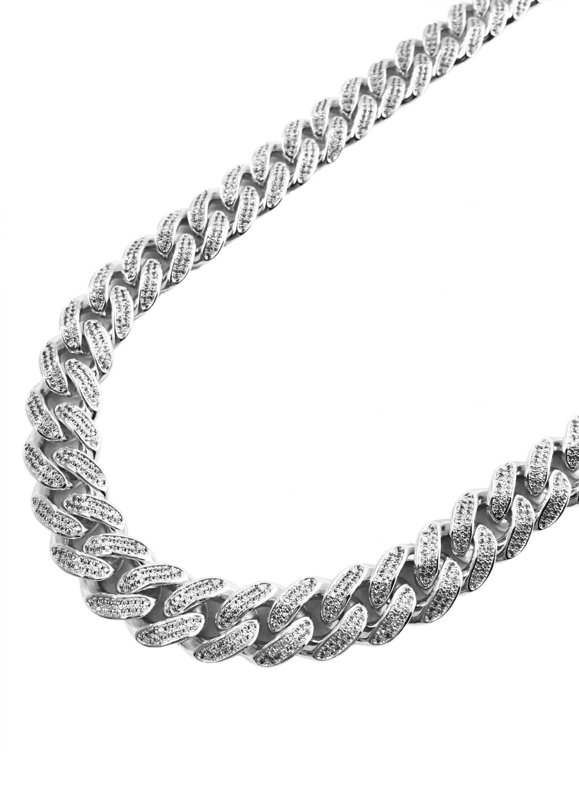 Necklace - Diamond Cuban Set X White Gold