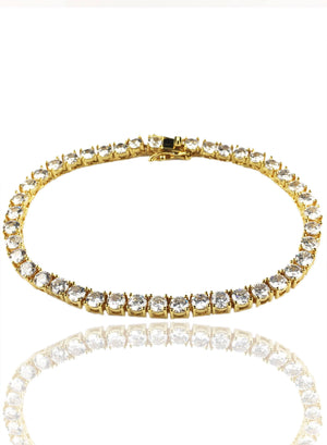 Necklace - Diamond Tennis Chain & Bracelet Set X Gold